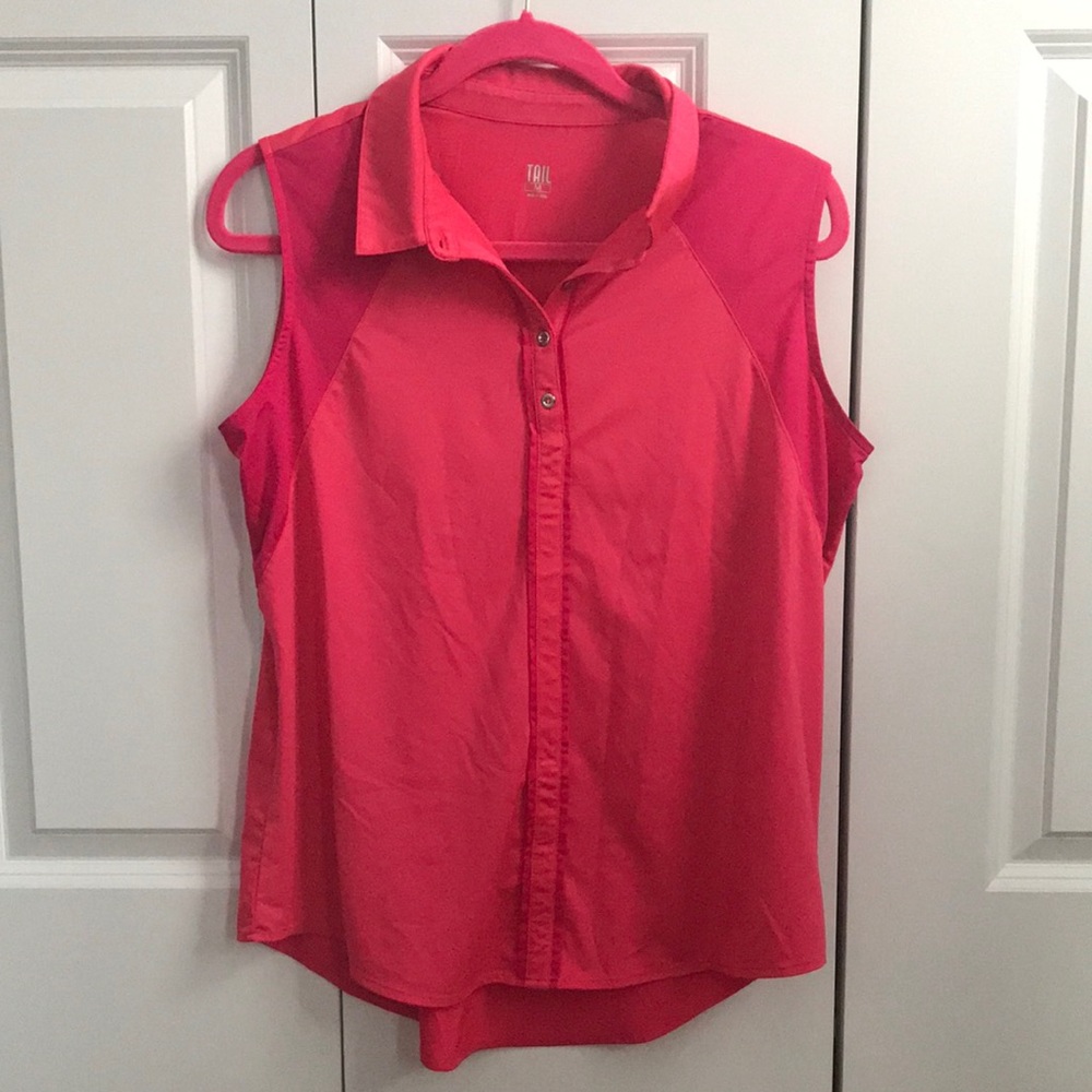 Tail sleeveless women’s pink top golf size medium